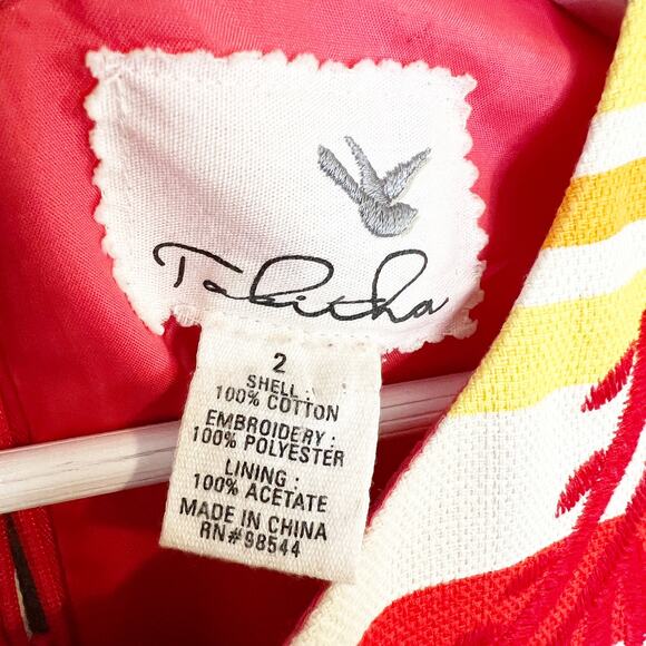 Tabitha Embroidered Striped Shift Dress Size 2 - Picture 5 of 5